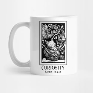 Opening Pandora's Box - Curiosity Killed The Cat -Black Outlined Version Mug